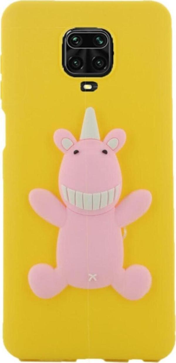 Coverzone Xiaomi Redmi 9 Pro / 9s Kılıf 3d Kabartma Fiigürlü Tpu Soft Kılıf Sarı - Image 1