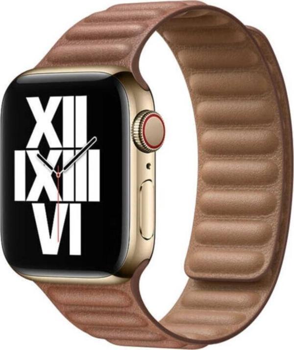 Coverzone Apple Watch 40mm Segment Deri Kordon Kahverengi - Image 1