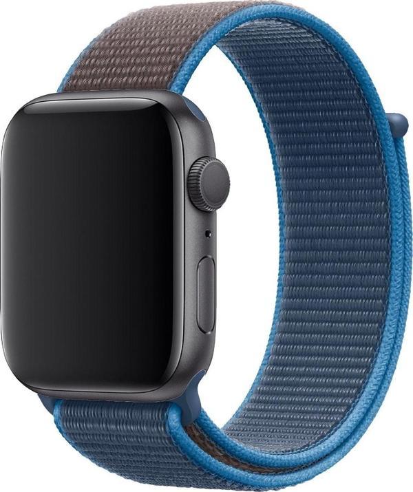 Coverzone Apple Watch 40mm Uyumlu Kayış Spor Loop Kordon Kaya Mavi - Image 1
