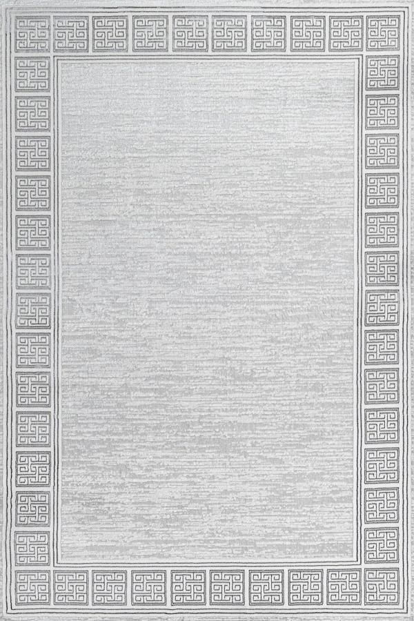 Gri Çerçeveli Etnik Modern Desenli Pamuk Makinada Yıkanabilir Hav Toz Vermez Leke Tutmayan Kaymaz Taban Dijital Makine Baskı Salon Yolluk Mutfak Halı - Image 1