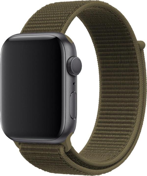 Coverzone Apple Watch 40mm Uyumlu Kayış Spor Loop Kordon Komando Yeşili - Image 1