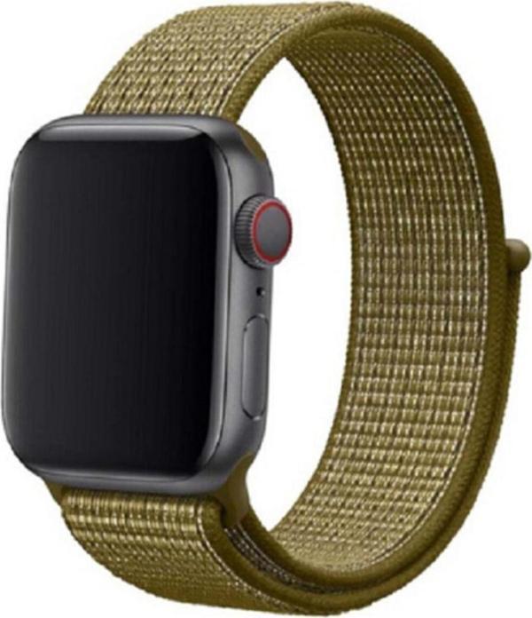 Coverzone Apple Watch 42-44 mm Bilekli Koyu Yeşil Fabric Kumaş Kayış Kordon - Image 1