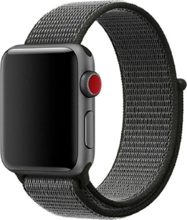 Coverzone Apple Watch 42-44 mm Siyah İçi Renkli Fabric Bilekli Kumaş Kayış Kordon - Image 1