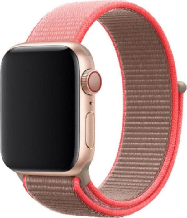 Coverzone Apple Watch 42-44mm Bilekli Kumaş Kayış Kordon Açık Pembe Fabric K20 - Image 1