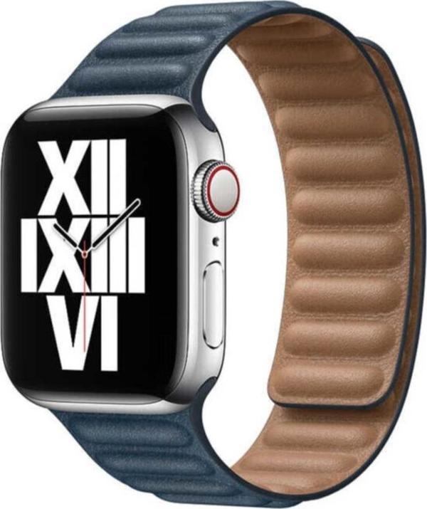 Coverzone Apple Watch 44mm Segment Deri Kordon Lacivert - Image 1