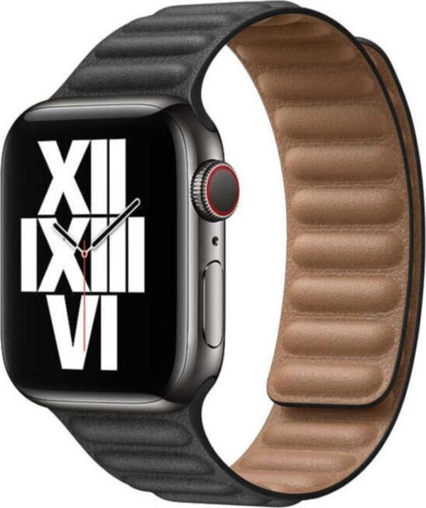 Coverzone Apple Watch 44mm Segment Deri Kordon Siyah - Image 1