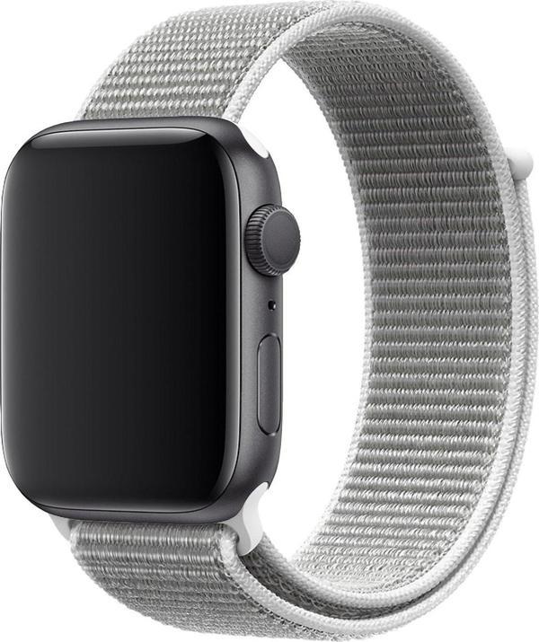 Coverzone Apple Watch 44mm Uyumlu Kayış Spor Loop Kordon Beyaz-gri - Image 1