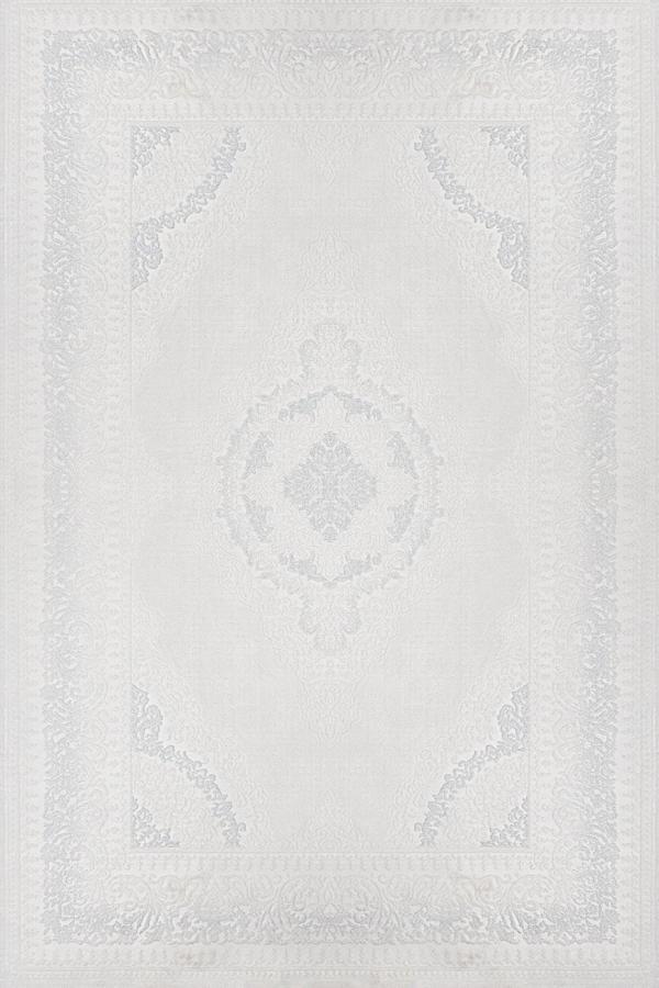 Gri Çerçeveli Etnik Modern Desenli Pamuk Makinada Yıkanabilir Hav Toz Vermez Leke Tutmayan Kaymaz Taban Dijital Makine Baskı Salon Yolluk Mutfak Halı - Image 1