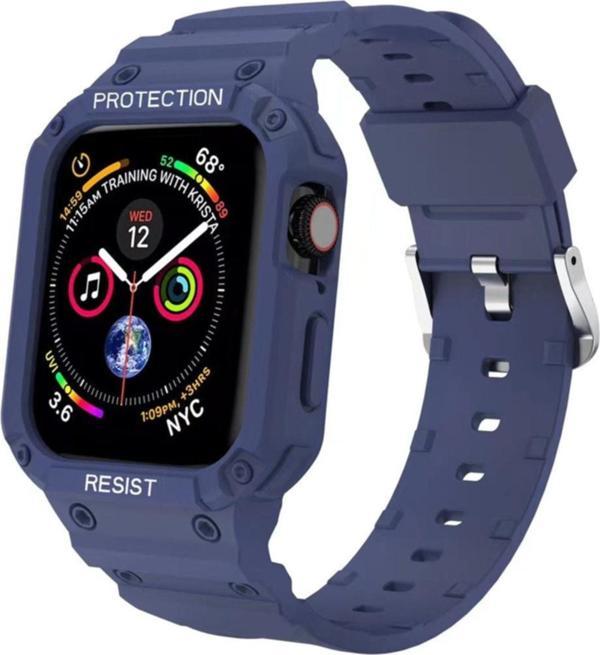 Coverzone Apple Watch 5 Ile Uyumlu Double Protect 38-40mm Gnabry Antishok Kordon Lacivert - Image 1