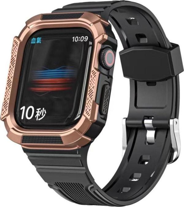 Coverzone Apple Watch 5 Ile Uyumlu Double Protect 42-44mm Firmino Antishok Kordon Rosegold - Image 1