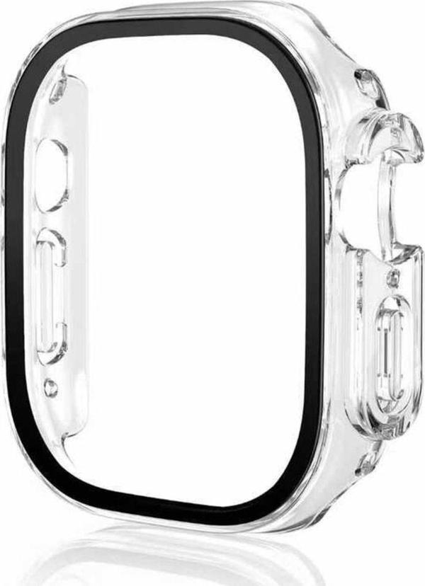 Coverzone Apple Watch Ultra Ile Uyumlu 49mm Şeffaf Kasa Ve Ekranı Tam Kapatan Kompakt Yapılı Gard Şeffaf - Image 1