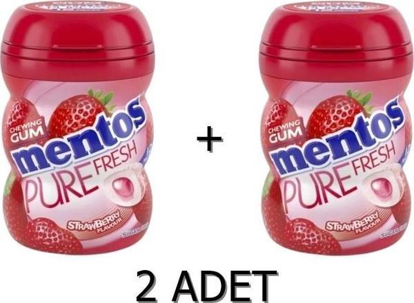 Mentos Pure Fresh Çilek Aromalı Sakız - Şekersiz(Tatlandırıcılı) 60g - Image 1