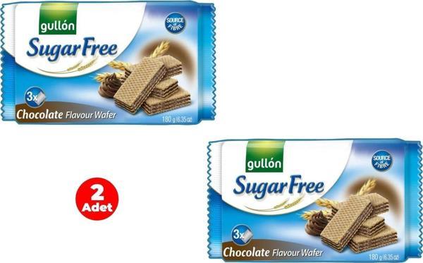 Gullon Kakao Aromalı Krema Dolgulu Şekersiz Gofret - Sugar Free Wafer 180 gr (2 Adet) - Image 1