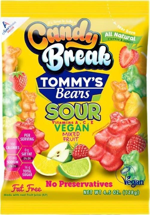 Candy Break Tommy's Bear Sour Tatlı-Ekşi Vegan Jelibon 128 gr - Image 1
