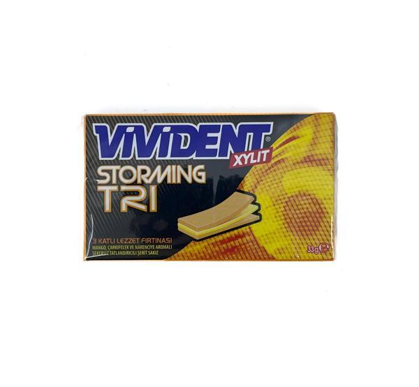 Vivident Storming XYLT TRI - Mango, Çarkıfelek ve Narenciye Aromalı Şekersiz Tatlandırıcılı Şerit Sakız - Image 1