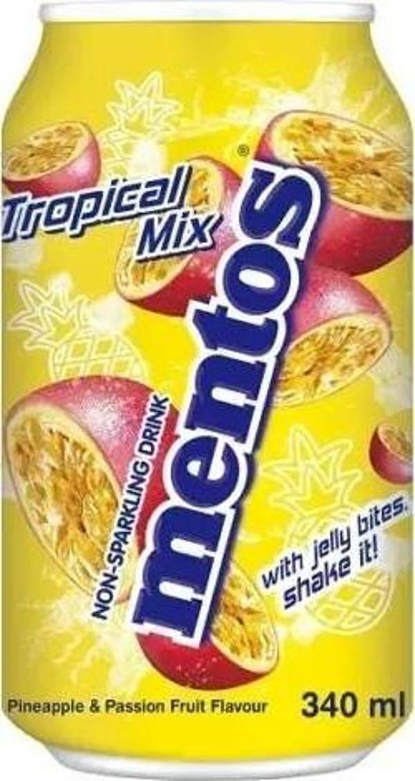 Mentos Hindistan Cevizi Jölesi Parçacıklı Karışık Tropikal Meyve Aromalı İçecek 340 ML - Image 1