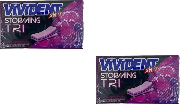 Vivident Storming XYLT TRI - Çilek, Ahududu ve Frenk Üzümü Aromalı Şekersiz Tatlandırıcılı Şerit Sakız (2 ADET) - Image 1