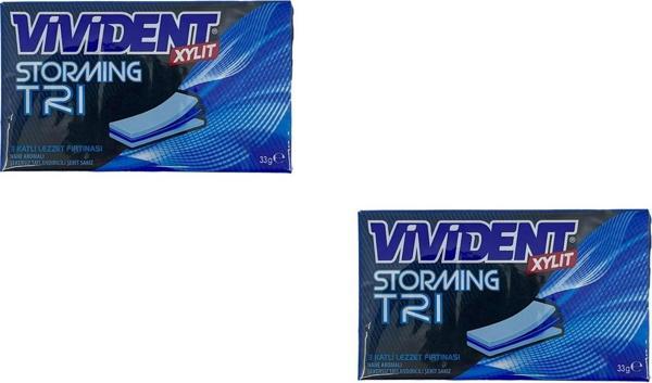 Vivident Storming XYLT TRI - Nane Aromalı Şekersiz Tatlandırıcılı Şerit Sakız (2 ADET) - Image 1