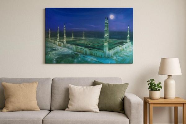 Mescid-i Nebevi Du Tablosu Resmi - İslami Hediye Seçeneği 40x60 Cm - Image 1