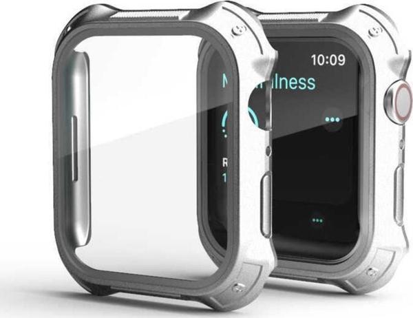 Coverzone Apple Watch 7 Ile Uyumlu 41mm Için Tank Zırh Kasa Ve Ekran Koruyucu Talisman Watch Gard Gümüş - Image 1