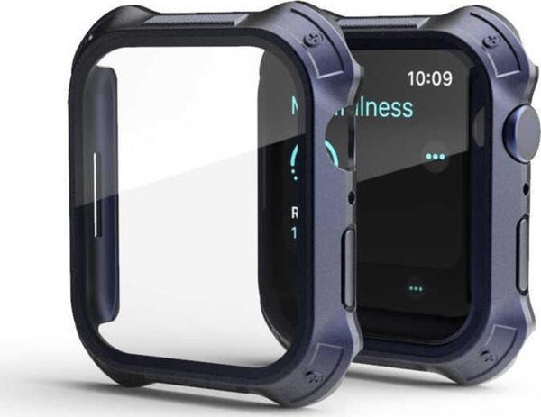 Coverzone Apple Watch 7 İle Uyumlu 41mm İçin Tank Zırh Kasa ve Ekran Koruyucu Talisman Watch Gard Lacivert - Image 1