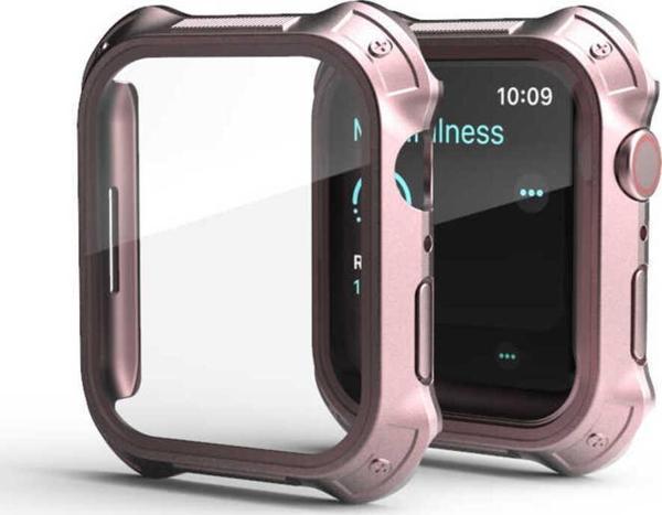 Coverzone Apple Watch 7 ile uyumlu 41mm için Tank Zırh Kasa ve Ekran Koruyucu Talisman Watch Gard Rosegold - Image 1