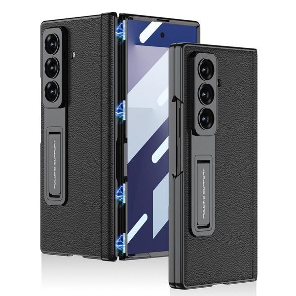 ​Galaxy Z Fold 7 Kılıf Deri Standlı Kıpta Premium Kılıf - Image 1