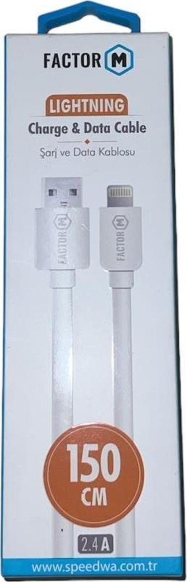 Factor M Lightning Data Kablo 2.4A 150cm FM-2415L - Image 1