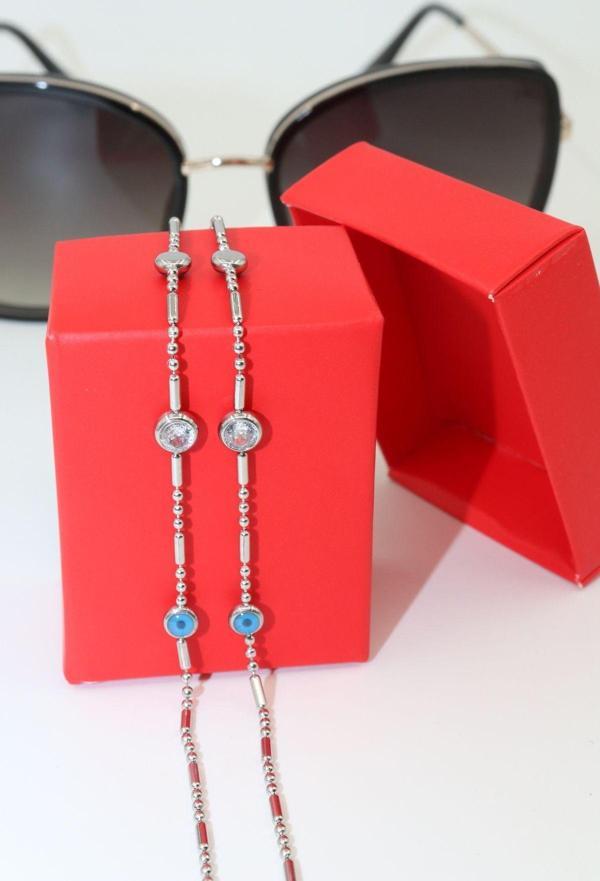 Çelik Gold. Kristal Taşlı Kadın Gözlük Zinciri. Özel Tasarım Steel. Gözlük Ipi. Gözlük Askısı. - Image 1