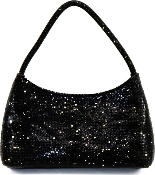 Siyah abiye çanta. Taşlı abiye çanta. Kadın abiye çanta. Abiye çanta siyah. Davet düğün çantası. - Image 1