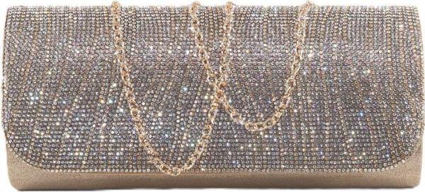 Suyolu taşlı gold abiye çanta. Abiye portföy clutch davet altın çantası kadın gold abiye taşlı çanta - Image 1