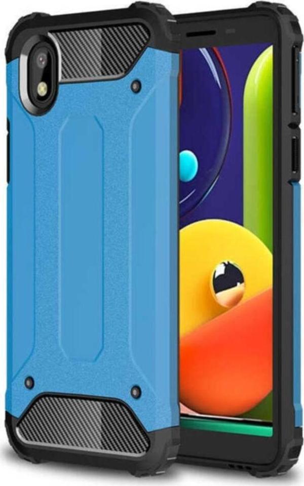 Coverzone Galaxy A01 Core Kılıf Shockproof Slikon Zırh Mavi - Image 1