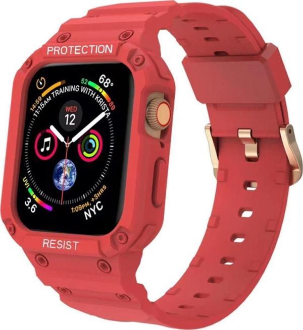 Coverzone Apple Watch 7 Ile Uyumlu Double Protect 45mm Gnabry Antishok Kordon Kırmızı - Image 1