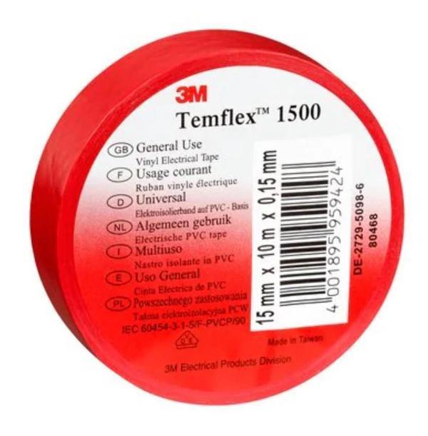 3m Temflex Kırmızı İzole Elektrik Bant 18 mm - Image 1