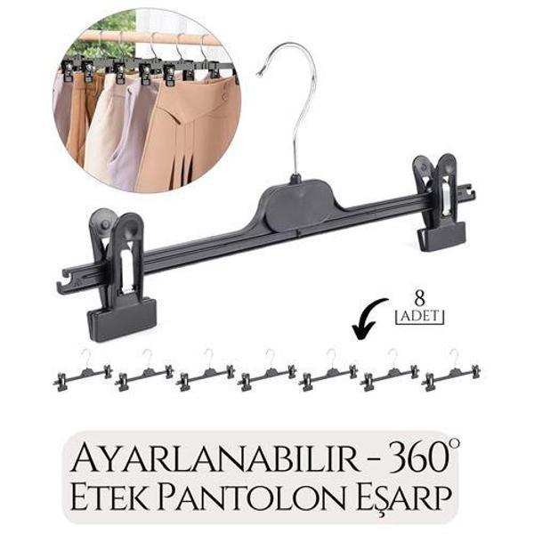 Etek Pantolon Eşarp Kıskaçlı Askı 8 li SET - Image 1