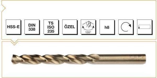 Makina Takım HSS-E Altın Seri İnox Delme Matkap Ucu 5 mm - Image 1