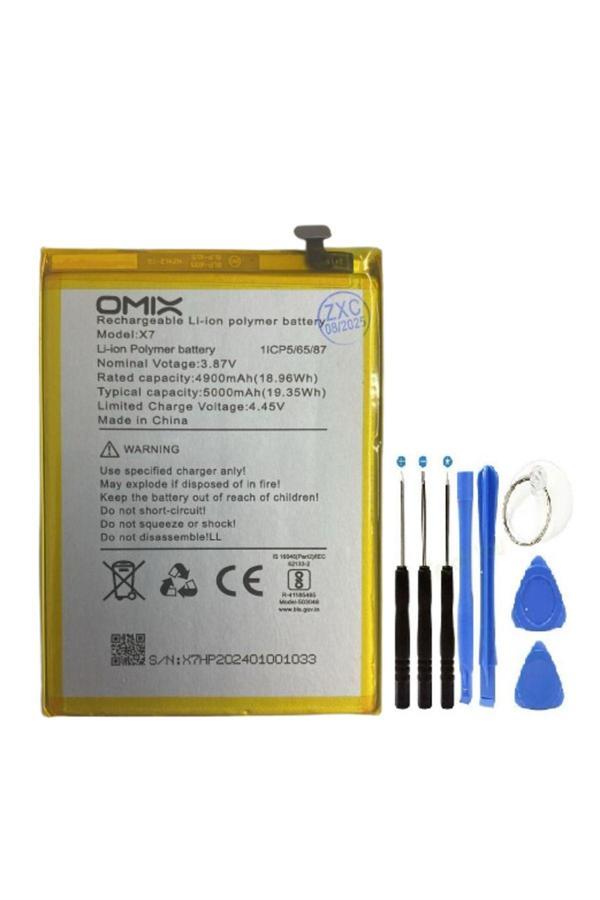 Omix X7 Pil Batarya 5000 mAh 1CP5/65/87 + Tamir Set - Image 1