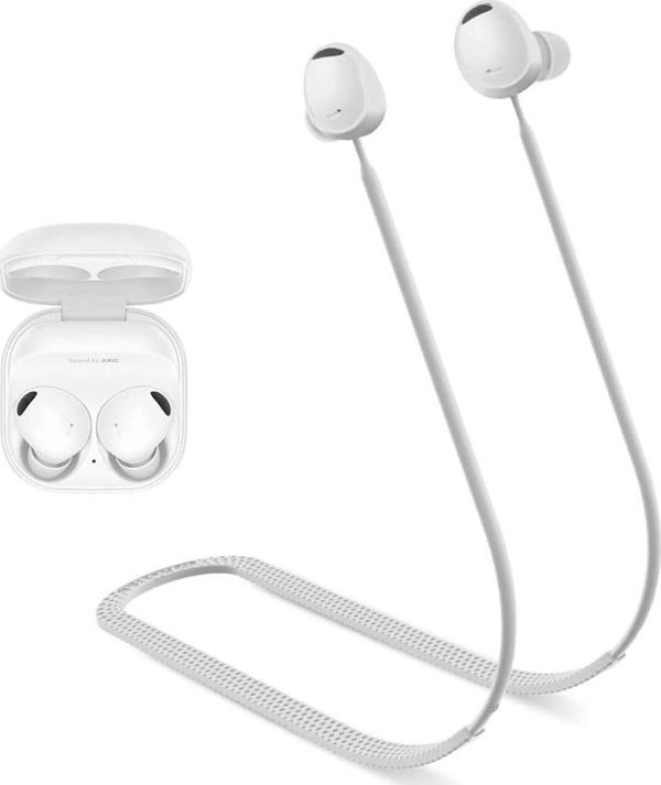 Coverzone Galaxy Buds2 ile uyumlu Yumuşak Güçlü Silikon Özel Kaymaz Tasarım Spor Kaybolmaya Karşı Boyun İpi - Image 1