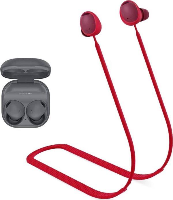 Coverzone Galaxy Buds2 ile uyumlu Yumuşak Güçlü Silikon Özel Kaymaz Tasarım Spor Kaybolmaya Karşı Boyun İpi - Image 1
