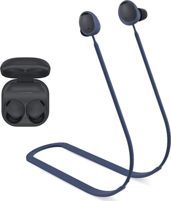 Coverzone Galaxy Buds2 ile uyumlu Yumuşak Güçlü Silikon Özel Kaymaz Tasarım Spor Kaybolmaya Karşı Boyun İpi - Image 1