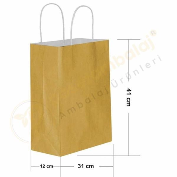 Altın Kraft Çanta Büyük Boy 31x12x41 cm 25 Adet - Image 1