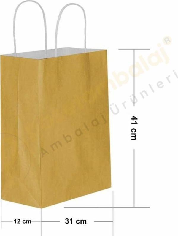 Altın Kraft Çanta Büyük Boy 31x12x41 cm 25 Adet - Image 1