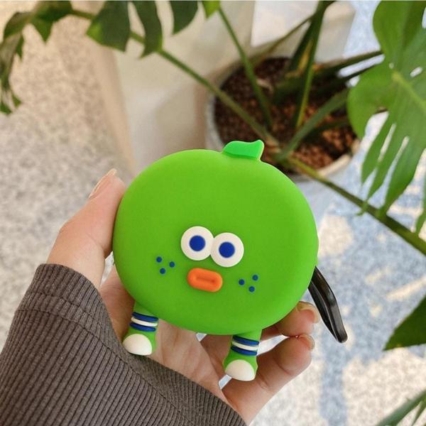 Coverzone Samsung Galaxy Buds Pro 2 Ile Uyumlu Karakter Görünümlü Cartoon Kılıf Green Tomato - Image 1