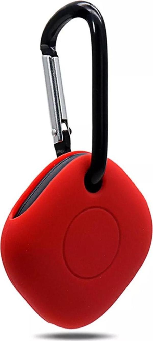 Coverzone Samsung Galaxy Smarttag Ile Uyumlu Kancalı Silikon Koruma Şık Ve Ergonomik Tasarım Kılıf Kırmızı - Image 1
