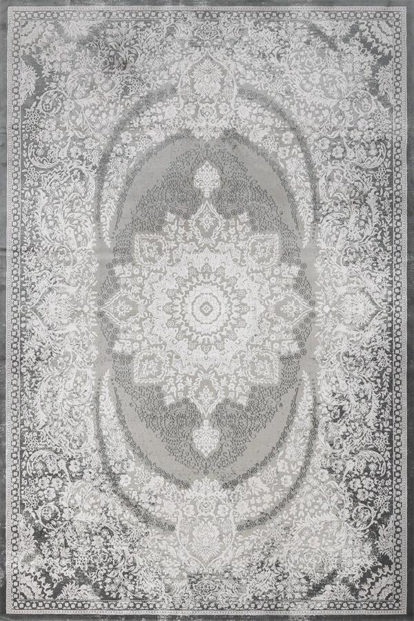 Gri Klasik Etnik Modern Desenli Pamuk Makinada Yıkanabilir Hav Toz Vermez Leke Tutmayan Kaymaz Taban Dijital Makine Baskı Salon Yolluk Mutfak Halı - Image 1
