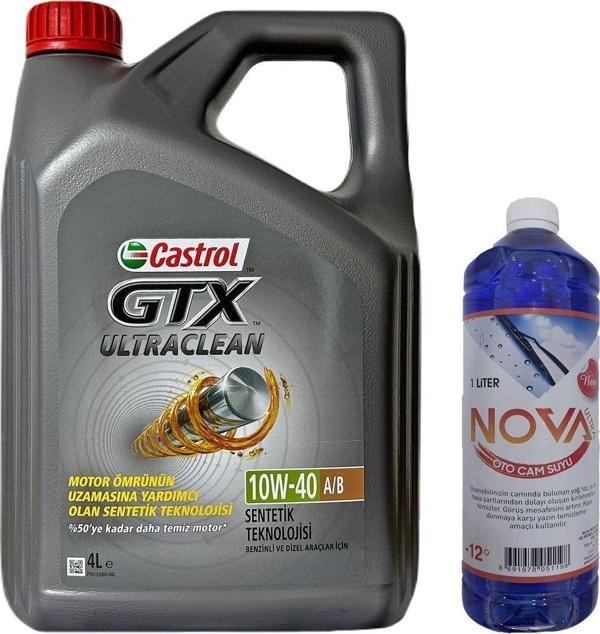 Castrol Gtx 10W-40 A3/B4 Yarı Sentetik Motor Yağı 4 L + Cam Suyu 1 L - Image 1