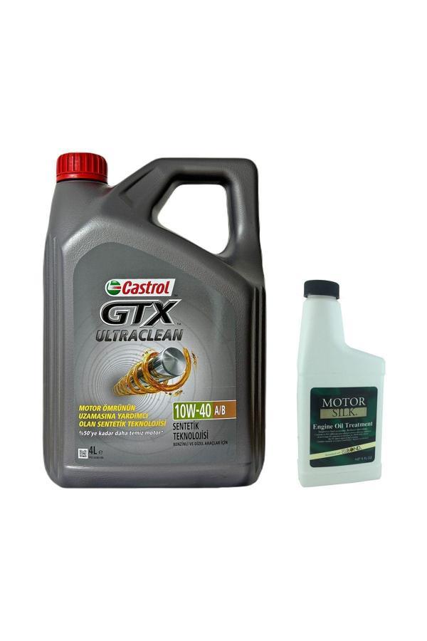 Castrol Gtx 10W-40 A3/B4 Yarı Sentetik Motor Yağı 4 L + Motor Silk Motor Koruma Katkısı 250 Ml - Image 1