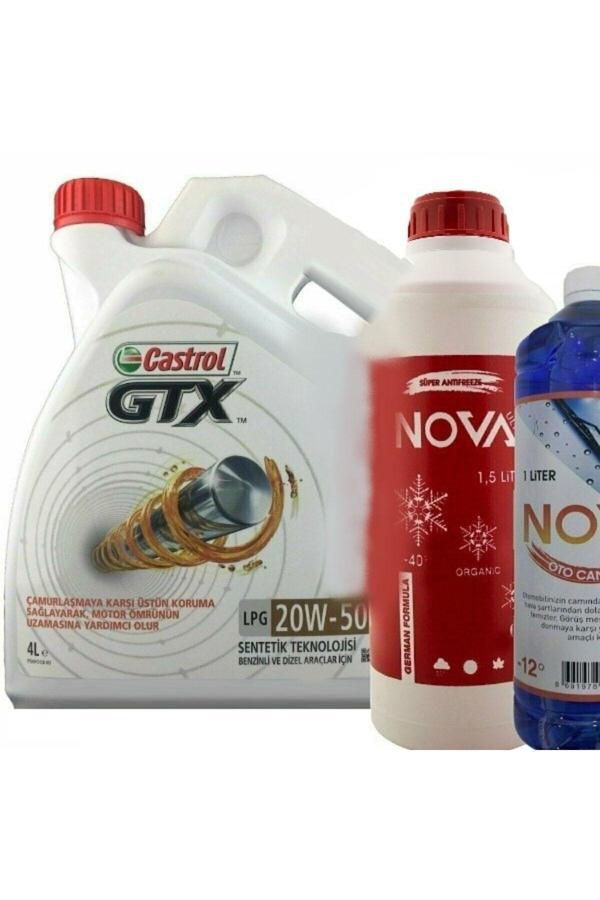 Castrol Gtx 20W-50 Sentetik Motor Yağı 4 L + Antifriz 1500 Ml + Cam Suyu 1 L - Image 1