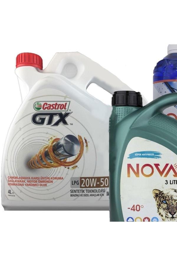 Castrol Gtx 20W-50 Sentetik Motor Yağı 4 L + Antifriz 3 L + Cam Suyu 1 L - Image 1