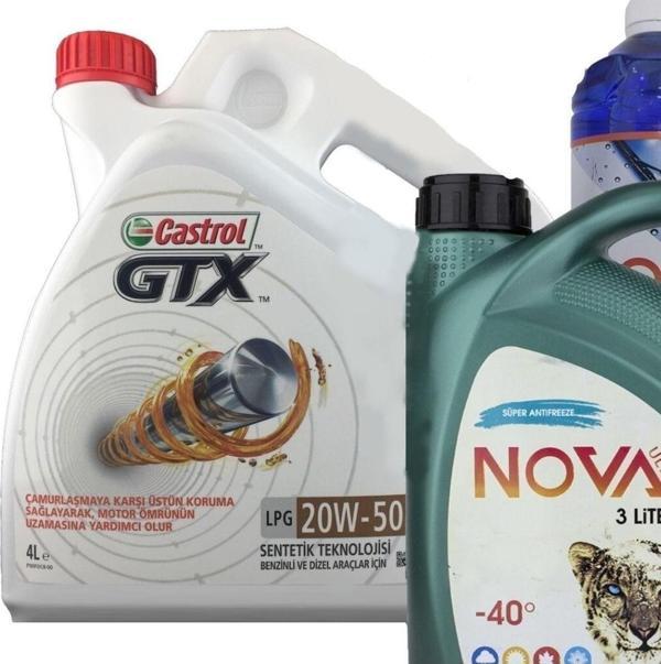 Castrol Gtx 20W-50 Sentetik Motor Yağı 4 L + Antifriz 3 L + Cam Suyu 1 L - Image 1